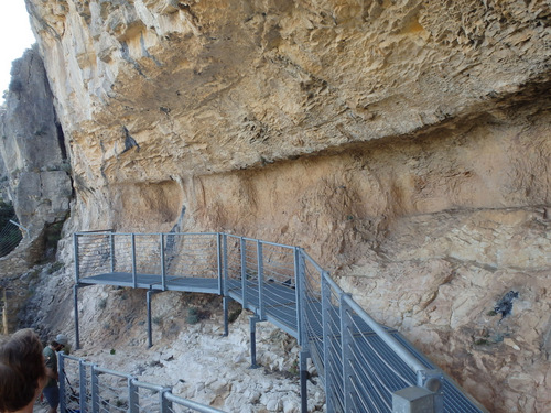 The Rock face of Cueva Remigia's Petroglyphs (Word Heritage Site), at La Montabanna, del Maestra, Val&egrave;ncia Community (State), Spain.